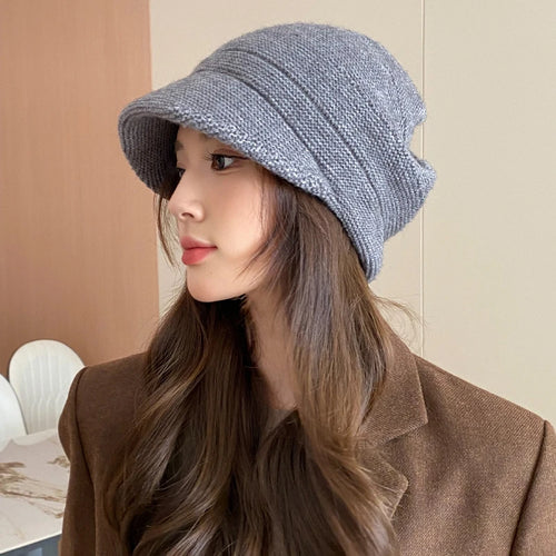 Autumn and Winter Fashion Knitted Hat Comfortable and Warm Ear Protection Stacked Hat for Women Loose Outdoor Cold Proof Hat
